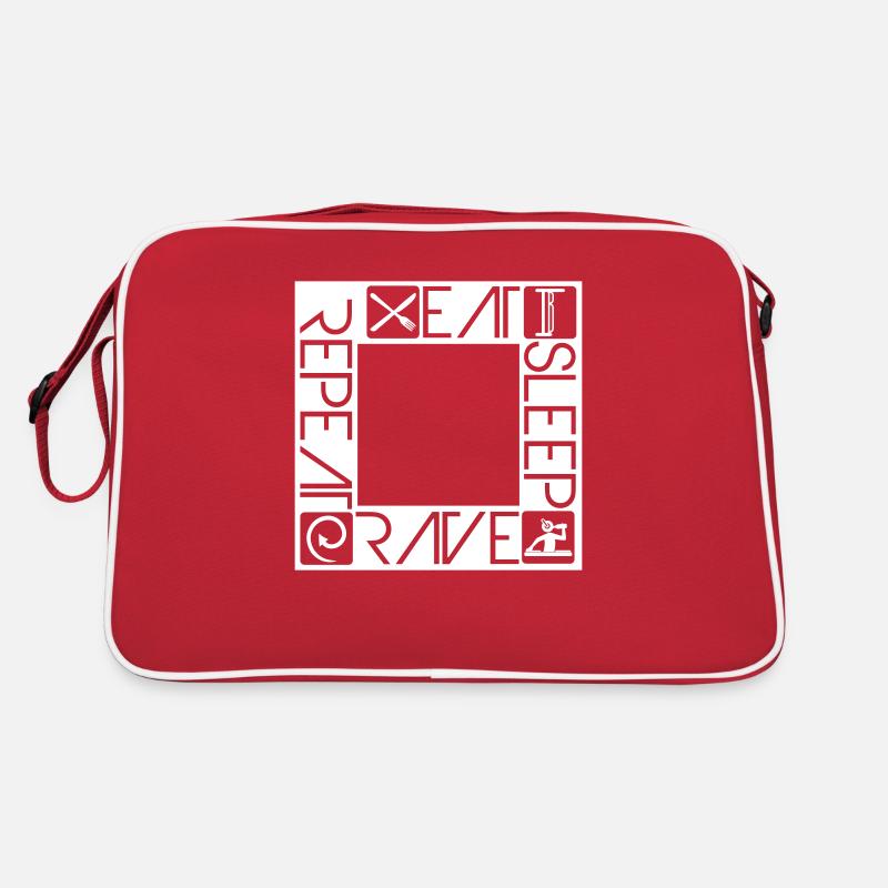 Manger dormir rave répéter nourriture sommeil corbeau disant Sac Retro