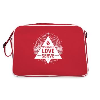 Adorer, Aimer, Servir - Sac Retro - rouge/blanc - Dos