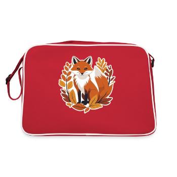Fuchs im Herbst #5 - Retro Tasche - Rot/Weiß - Hinten