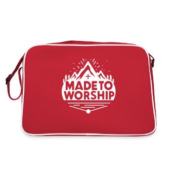 Gemacht für die Anbetung - Retro Tasche - Rot/Weiß - Hinten