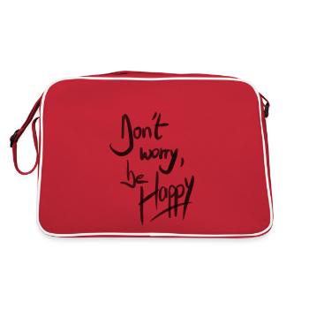 Don't Worry Be Happy - Retro Tasche - Rot/Weiß - Hinten
