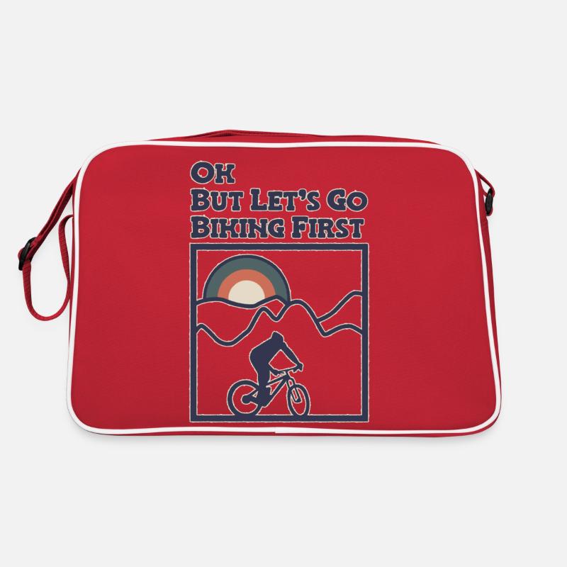 OK, but lets got biking first - Retro Tasche - Rot/Weiß