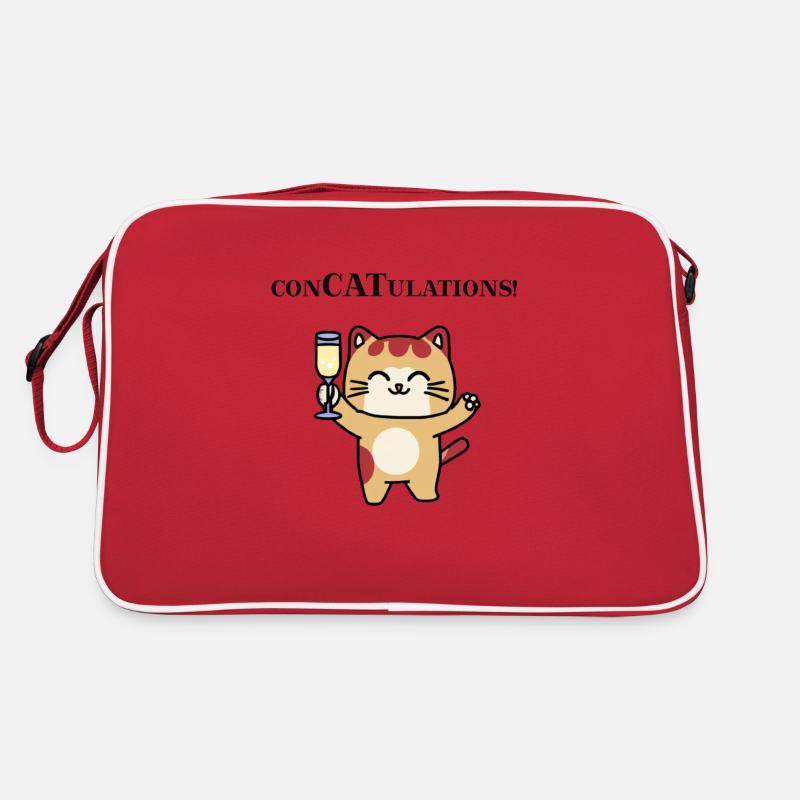 Cat Congratulations Funny Gift Idea Sparkling Wine Party Retro Bag