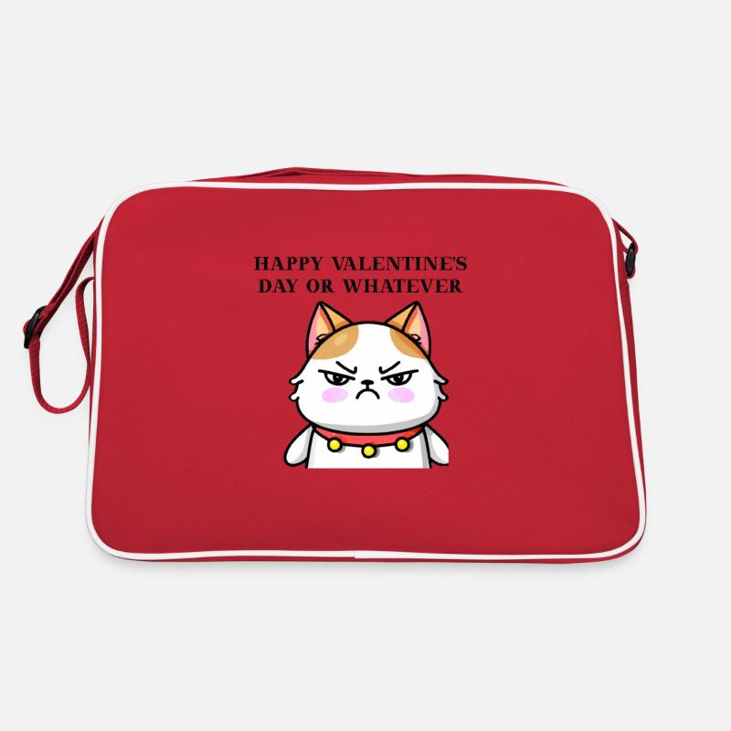 Genervte Katze lustig Valentinstag Geschenkidee Retro Tasche