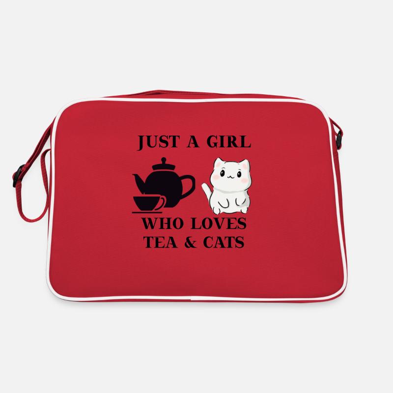 Tee Katze Geschenkidee süß lustig Retro Tasche