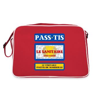 pass sanitaire pass tis pastis de marseille humour - Sac Retro - rouge/blanc - Dos