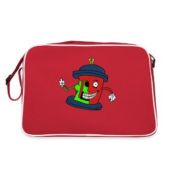 Crazy Spray - Retro Tasche - Rot/Weiß - Hinten