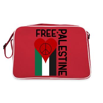 free palestine and gaza now gift - Retro Bag - red/white - Back