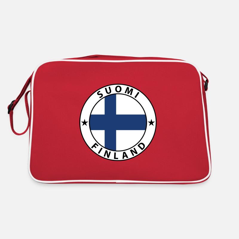 Finnland - Retro Tasche - Rot/Weiß