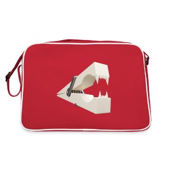 Bissige Wäscheklammer - Retro Tasche - Rot/Weiß - Hinten