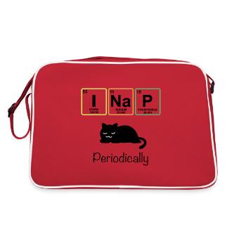 I Nap Cat Periodic Table Teacher T Shirt Gift - Retro Bag - red/white - Back