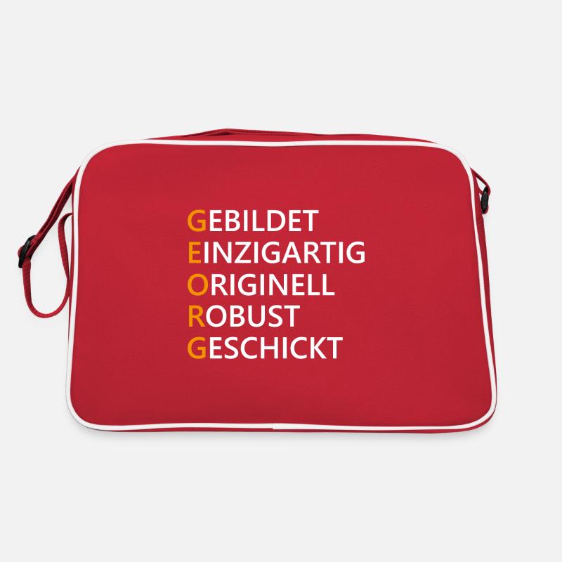 Georg Name Geschenk - Retro Tasche - Rot/Weiß