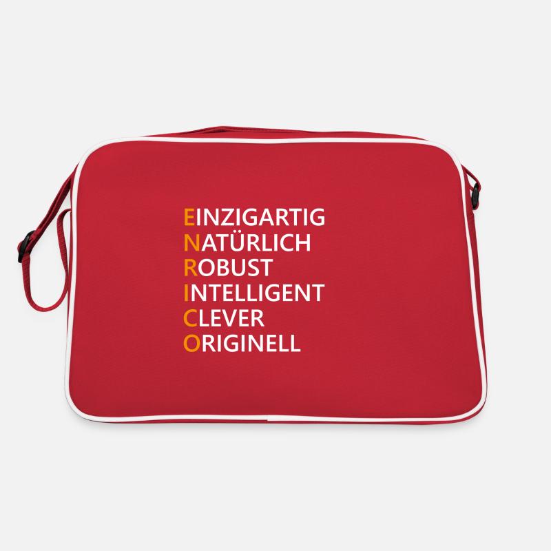 Enrico Name Geschenk - Retro Tasche - Rot/Weiß