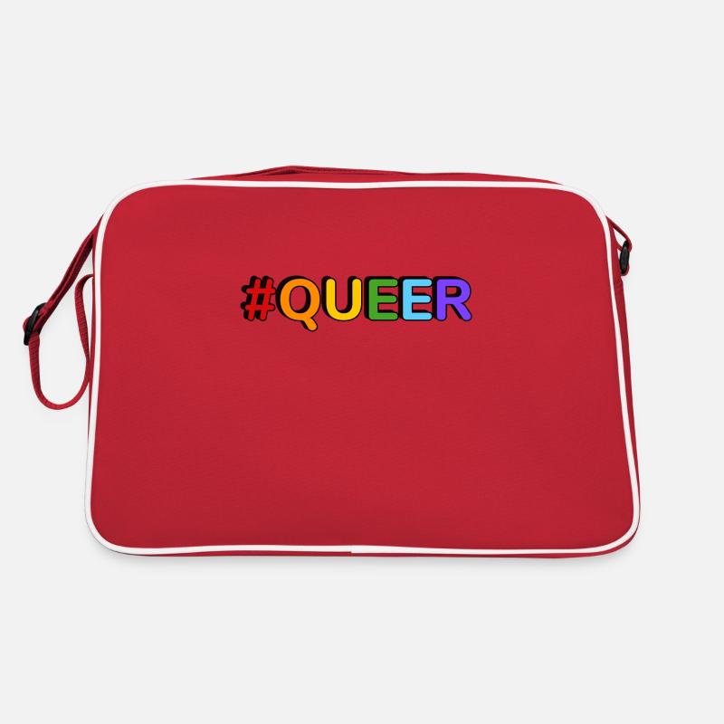 QUEER Hashtag - Retro Tasche - Rot/Weiß