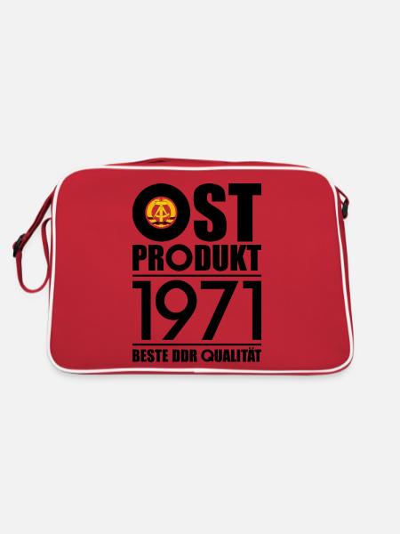 55. GEBURTSTAG OSSI OSTPRODUKT 1971 DDR - Retro Tasche - Rot/Weiß - Hinten