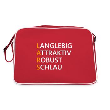 Lars Name Geschenk - Retro Tasche - Rot/Weiß - Hinten