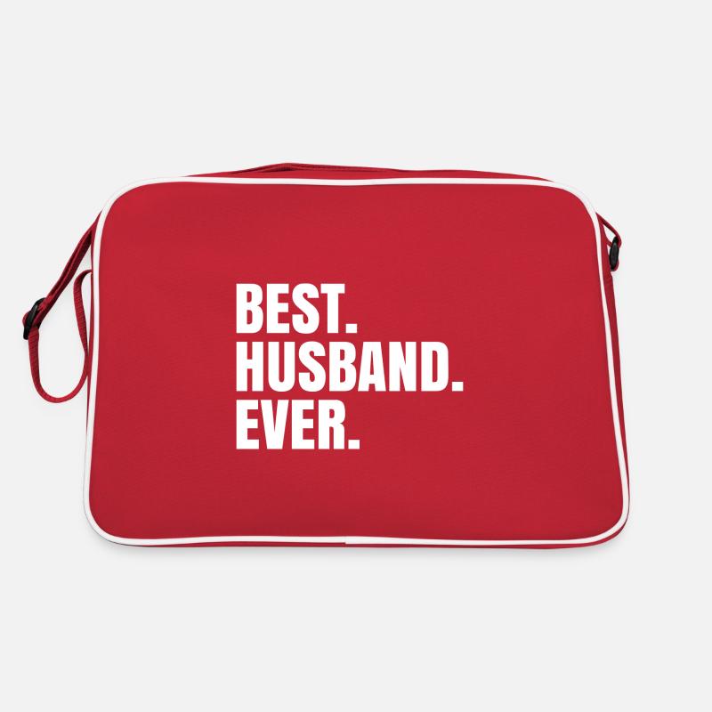 Best Husband Ever - Bester Ehemann Geschenkidee - Retro Tasche - Rot/Weiß