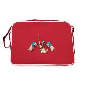 USA TORCH AMERICA 4TH JULY FOURTH STARS STRIPES - Retro Bag - red/white - Back