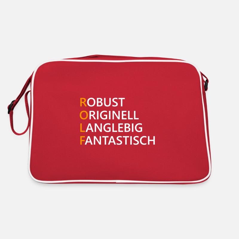 Rolf Name Geschenk - Retro Tasche - Rot/Weiß
