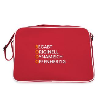 Bodo Name Geschenk - Retro Tasche - Rot/Weiß - Hinten