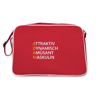 Adam Name Geschenk - Retro Tasche - Rot/Weiß - Hinten