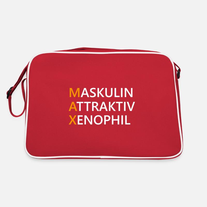 Max Name Geschenk - Retro Tasche - Rot/Weiß