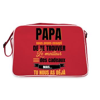 fete des peres cadeaux - Sac Retro - rouge/blanc - Dos