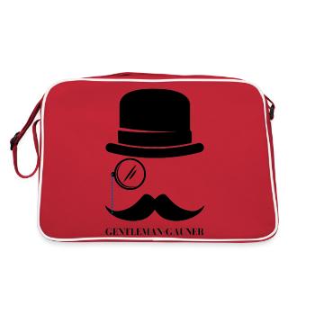 Gentleman crook with top hat and monocle - Retro Bag - red/white - Back