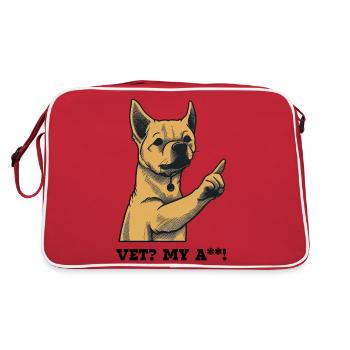 Vétérinaire? Mon A**! Drôle de chemise de chien - Sac Retro - rouge/blanc - Dos