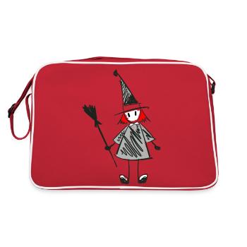 stylized witch design - Retro Bag - red/white - Back