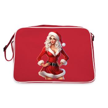 Santa Woman Sexy Seductive Christmas - Retro Bag - red/white - Back