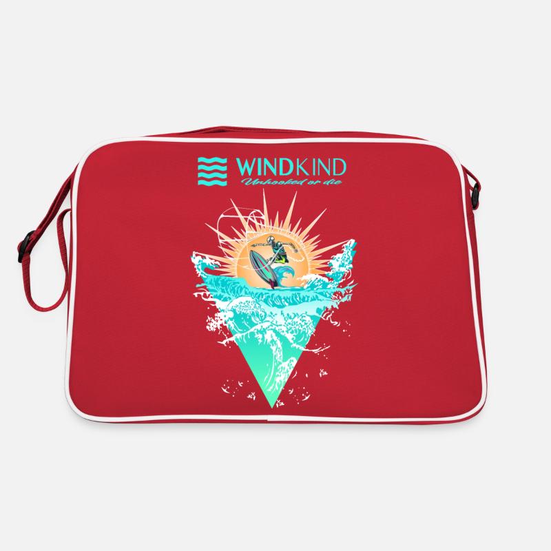 Kitesurfing Kite - Retro Tasche - Rot/Weiß