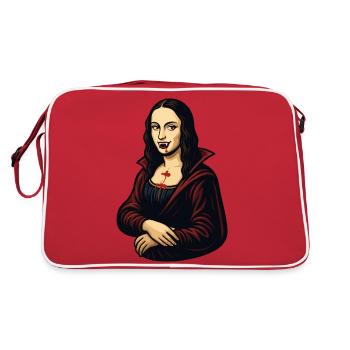 Mona Lisa vampire dessin animé - Sac Retro - rouge/blanc - Dos