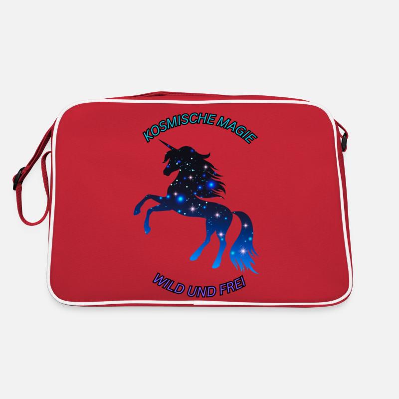 Kosmisches Einhorn Retro Tasche