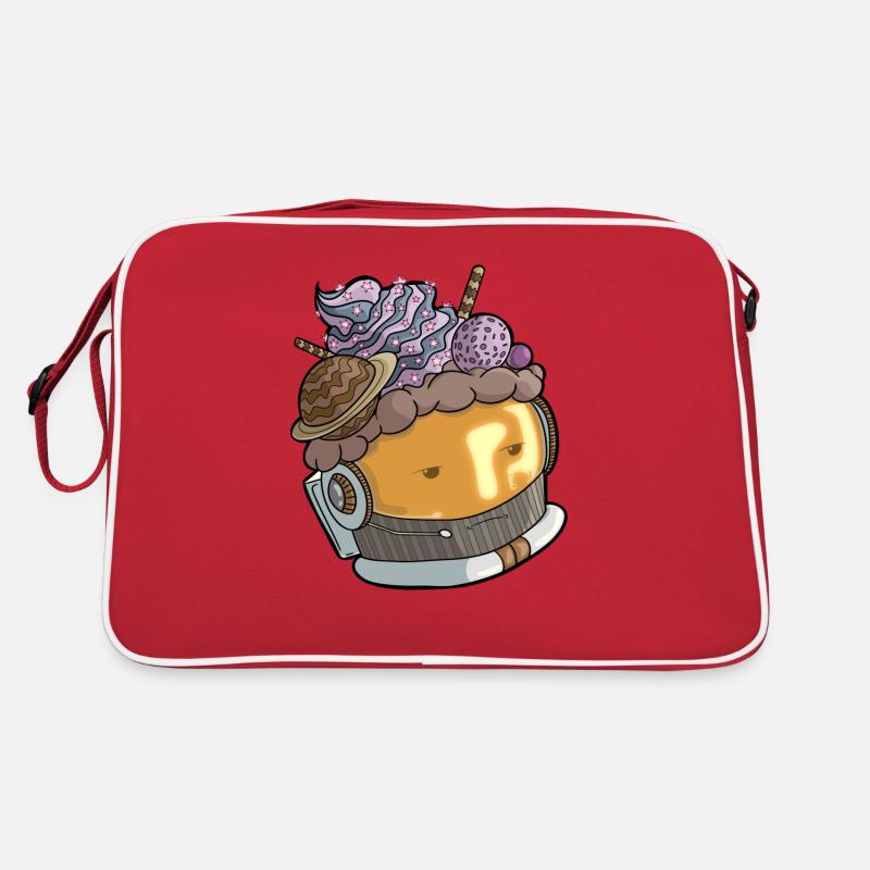 Astro Cupcake - Retro Tasche - Rot/Weiß