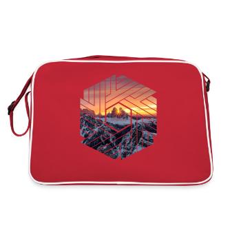 Trois pentes Dolomites paysages de montagne - Sac Retro - rouge/blanc - Dos