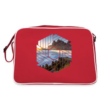 Dolomites paysage de montagne Design graphique - Sac Retro - rouge/blanc - Dos