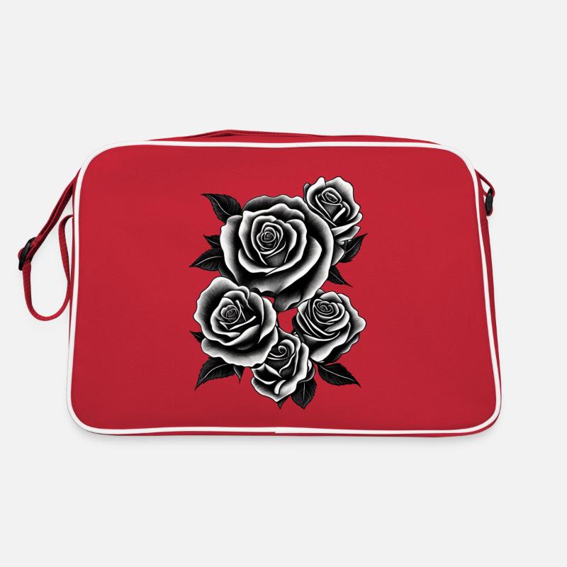 Bouquet de roses Bouquet de fleurs de rose - Sac Retro - rouge/blanc