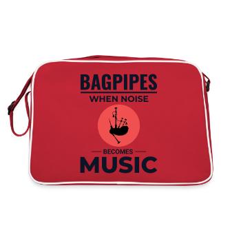 Instrument de joueur de cornemuse Musique écossaise - Sac Retro - rouge/blanc - Dos