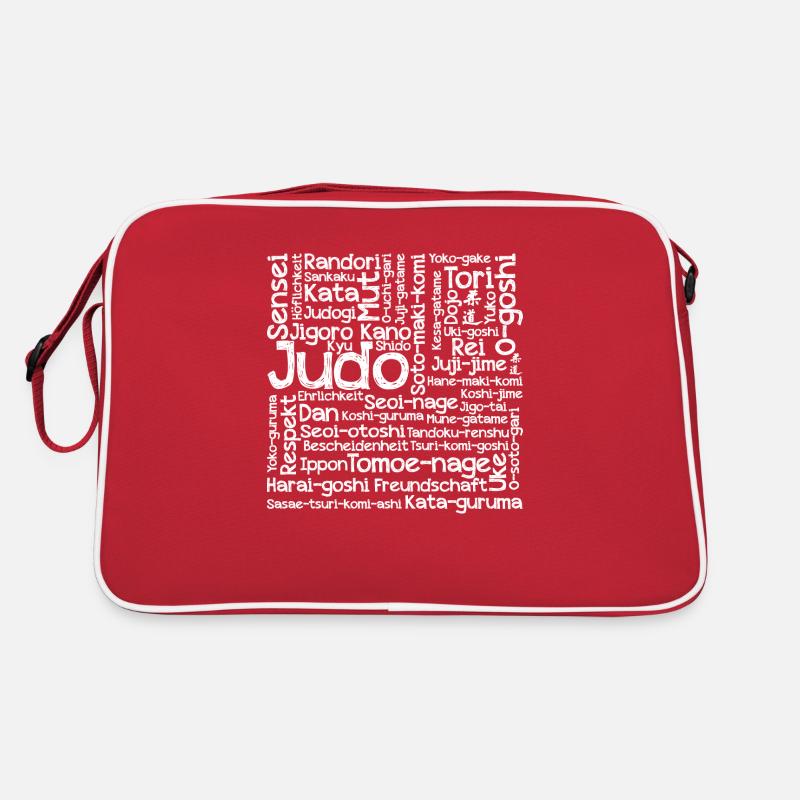 Judo Wortcollage white Retro Tasche