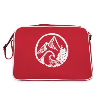 Logo Mountains, Forest & Wave - Retro Bag - red/white - Back