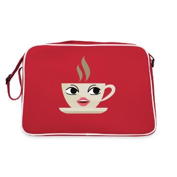 Coffee cup - Retro Tasche - Rot/Weiß - Hinten