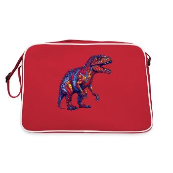Dino Monster in bright colors and retro look - Retro Bag - red/white - Back