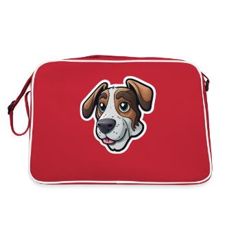 Puppy Delight: Chien mignon - Sac Retro - rouge/blanc - Dos