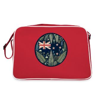 Neuseeland Aotearoa Kiwi 8 - Retro Tasche - Rot/Weiß - Hinten