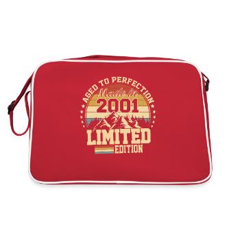 2001 Birthday 2001 Born in 2001 Birthday - Retro Bag - red/white - Back