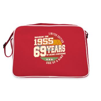 1955 Vintage Retro Classic 69 Years - Retro Bag - red/white - Back