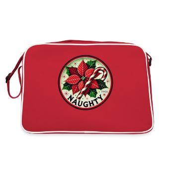 Freche Weihnachten - Retro Tasche - Rot/Weiß - Hinten