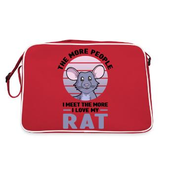 Rat as a pet - Retro Bag - red/white - Back