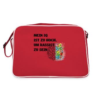 Gegen Nazis, Gegen Rechts Politik Shirt - Retro Tasche - Rot/Weiß - Hinten